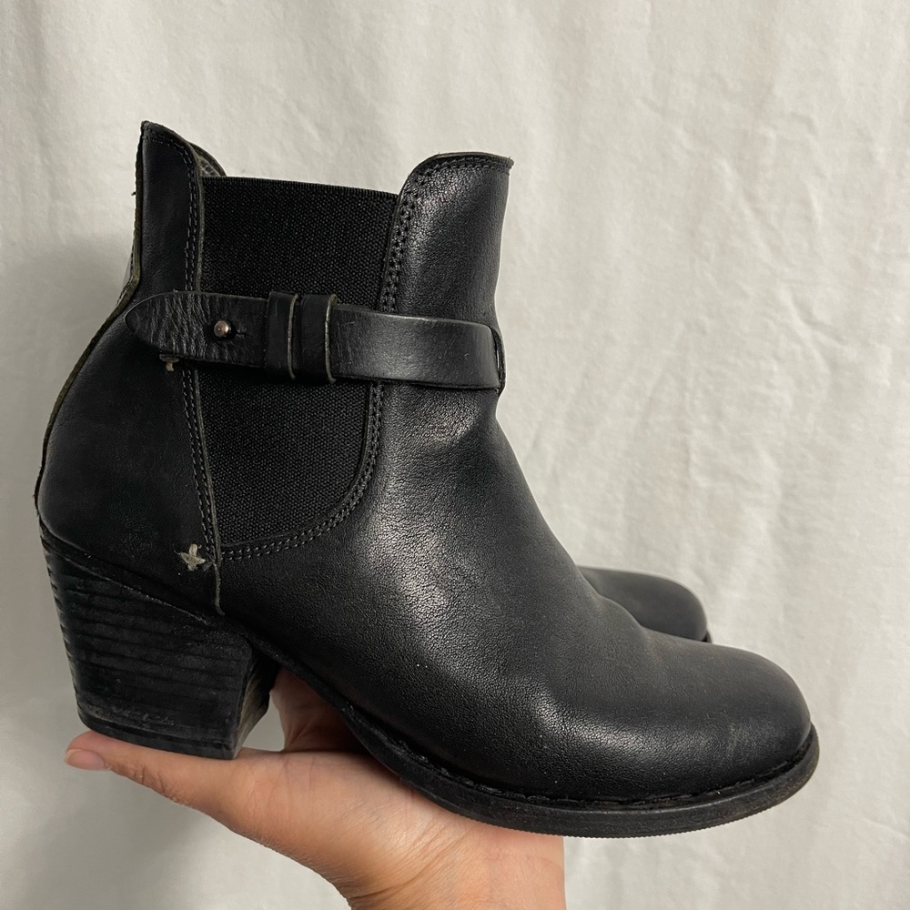 🦄Rag & Bone Goodyear Black Leather Durham Chelsea Ankle Bootie, 7.5 EU 37.5